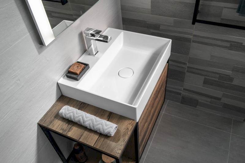 TWIG umyvadlo, litý mramor, 60x47cm, kryt výpusti, bílá TW060