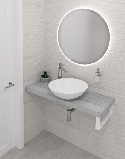 AVICE deska pod umyvadlo 230x36cm, tl.5cm, dub starobílý AV2365