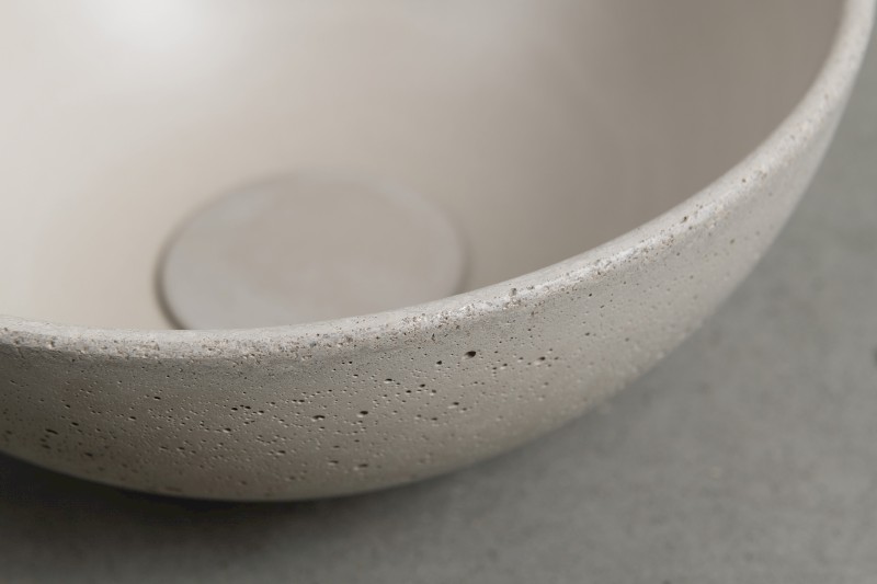 MINOR betonové umývátko na desku, Ø 26cm, písková mat MR26014