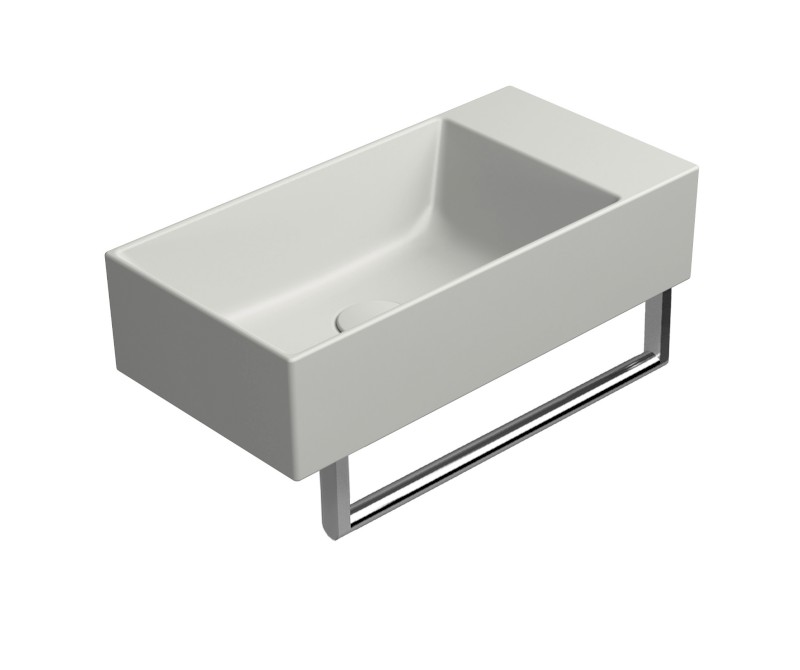 KUBE X keramické umývátko 50x25cm, broušená spodní hrana, bez otvoru, pravé/levé, cenere mat 94869017