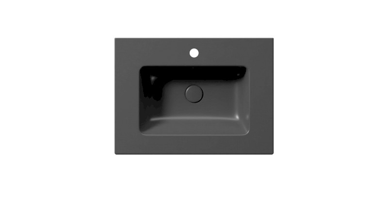 PURA keramické umyvadlo Slim 62x46cm, černá mat 8884126