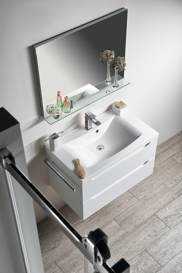 LUCIOLA umyvadlo, litý mramor, 80x48cm, bílá 50081