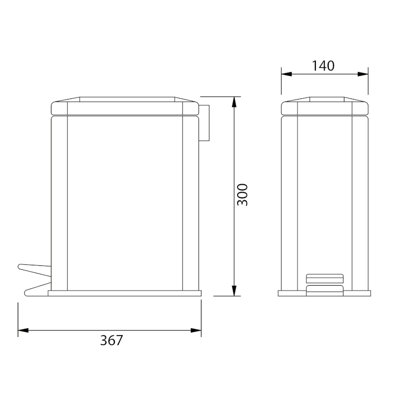 SIMPLE LINE odpadkový koš obdélníkový 5l, bílá mat GAQ005W