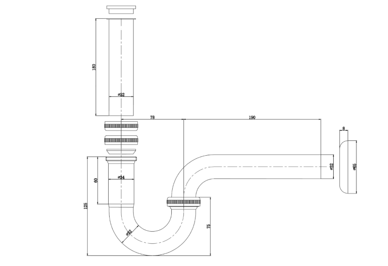 Umyvadlový sifon 5/4