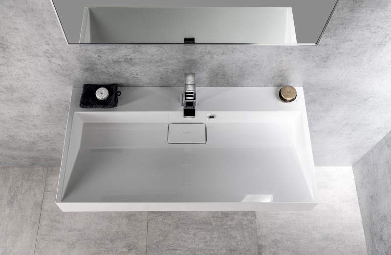 AMUR umyvadlo, litý mramor, 90x46cm, kryt výpusti, bílá 55032