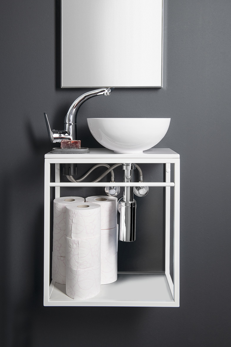 MINOR umývátko na desku, litý mramor, Ø 26cm, bílá MR260