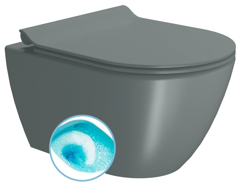 PURA závěsná WC mísa, Swirlflush, 36x50cm, agave dual-mat 881604