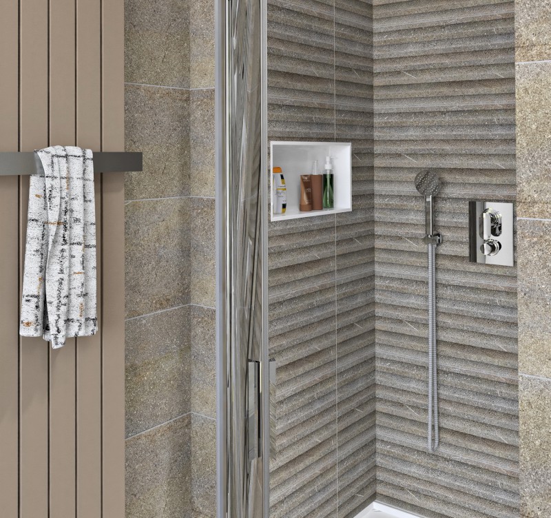 INSERTA zapuštěná police do obkladu, 510x270mm, litý mramor, bílá 1301-53