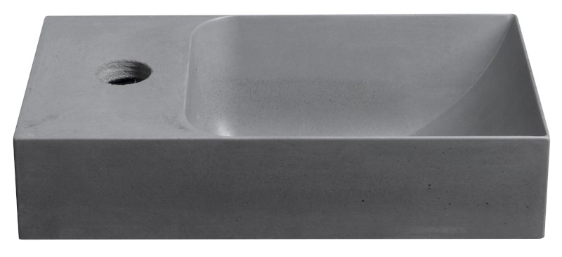 PICCOLINO betonové umývátko 30,8x17cm, baterie vlevo, šedá mat PK30017