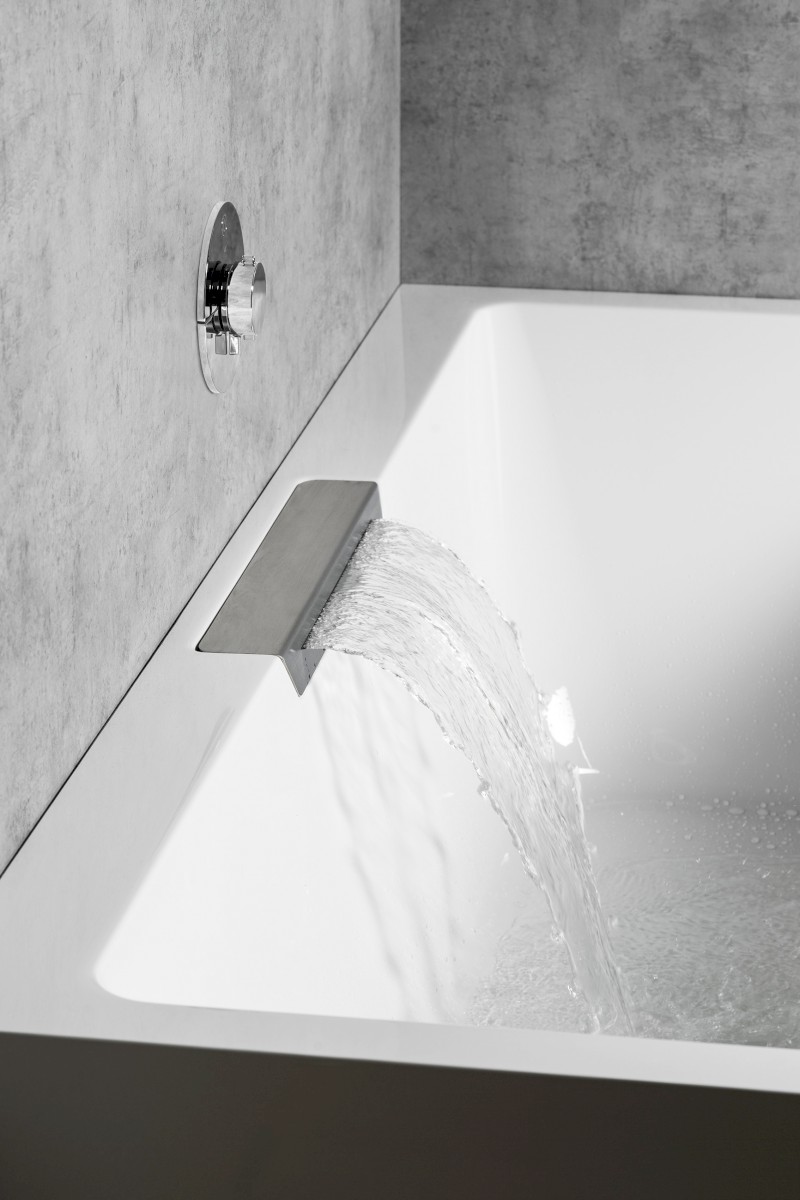 CASCATA R MONOLITH obdélníková vana 180x80x60cm, kaskáda nerez 73836MR.100