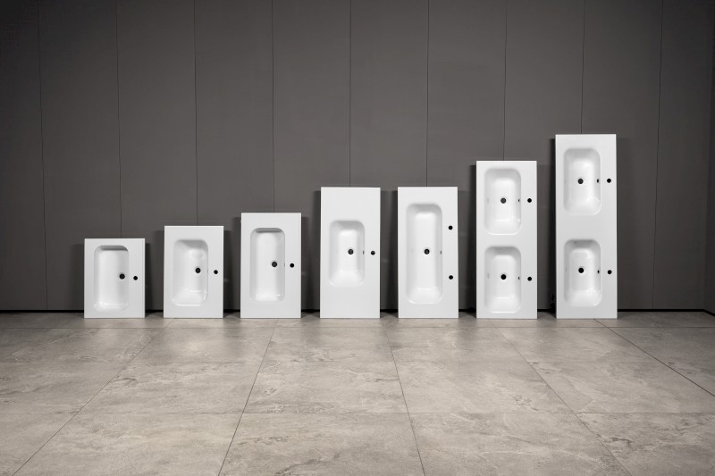 SIDRA dvojumyvadlo, litý mramor, 141x46cm, bílá SD141