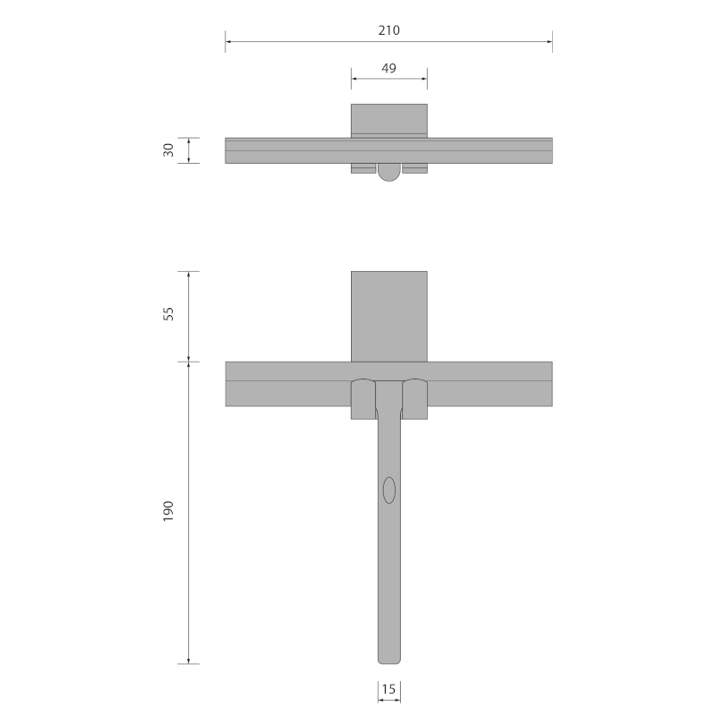 Stěrka do sprchy, včetně uchycení na zástěnu, černá mat 72825.21