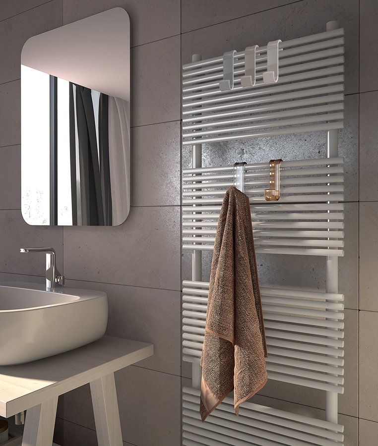 Háček na otopná tělesa, termoplast, chrom 202513