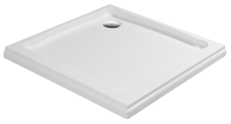 DIONA sprchová vanička z litého mramoru, čtverec 90x90x7,5cm, bílá GD009