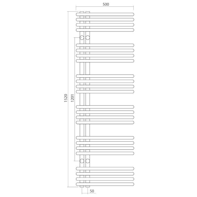 NYMPHA otopné těleso 500x1520mm, černá mat LLN152B