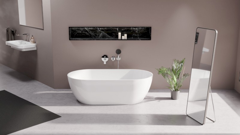 REDUTA volně stojící vana litý mramor 171x81x46cm, bílá 72842