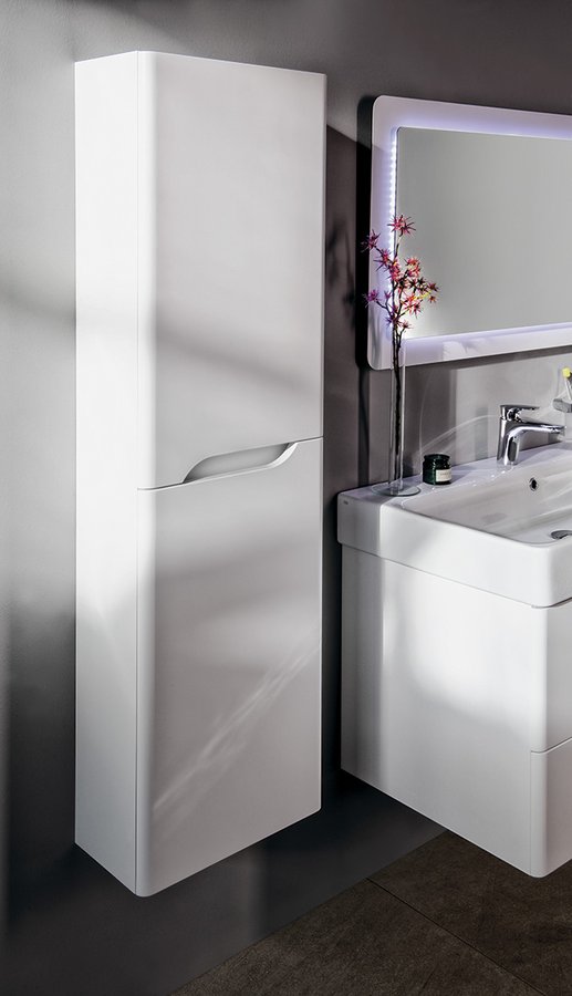 MEDIENA skříňka vysoká 40x140x20cm, 2x dvířka, levá/pravá, bílá mat/bílá mat MD450