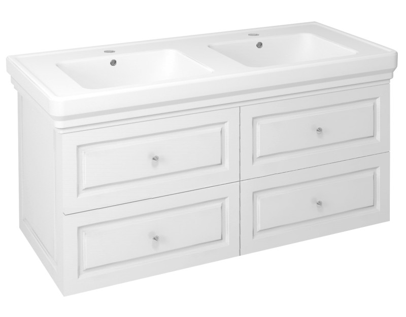 VIOLETA dvojumyvadlová skříňka 116x52x48,5cm, bílá pololesk VI125-3131