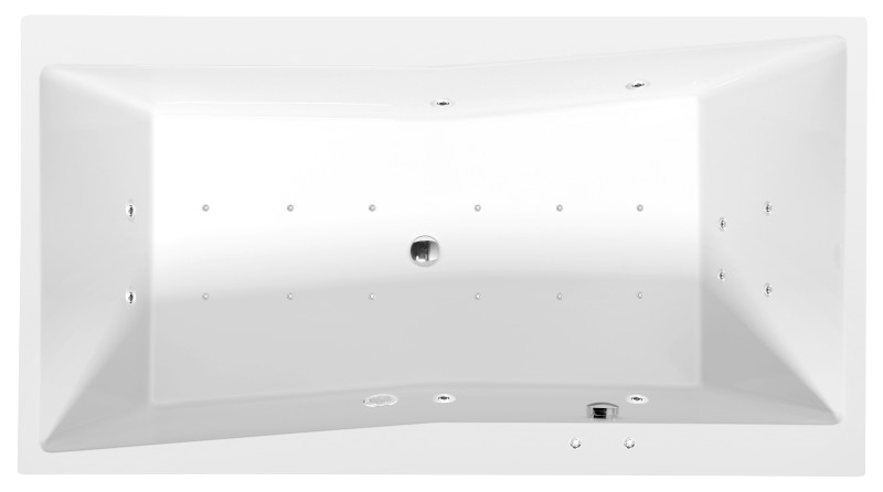 QUEST hydromasážní vana, 180x100x49cm, Active Hydro-Air, chrom 78511.2010