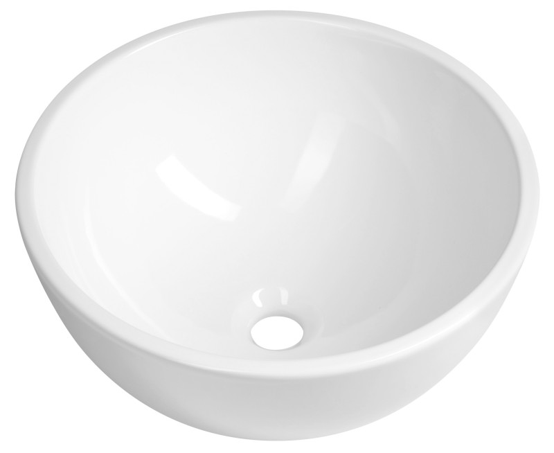MOON keramické umyvadlo na desku vysoké, průměr 43cm, bílá 3112-KL