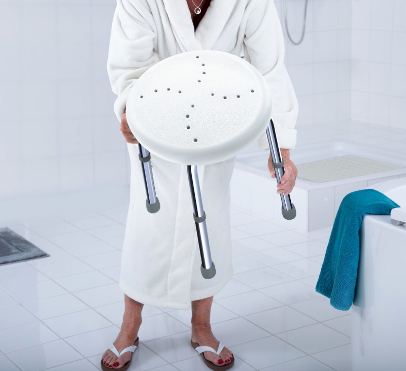 HANDICAP koupelnová stolička, průměr 45cm, bílá A170101