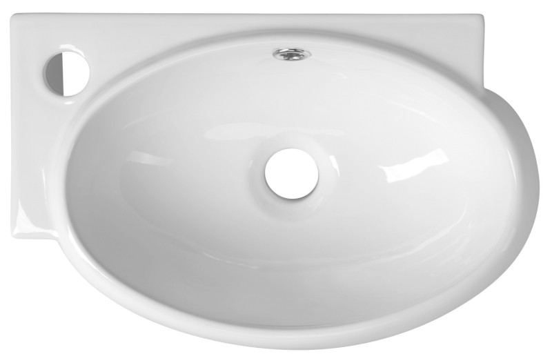RIBERA keramické umývátko rohové 43x28,5 cm, otvor pro baterii vlevo, bílá AR498
