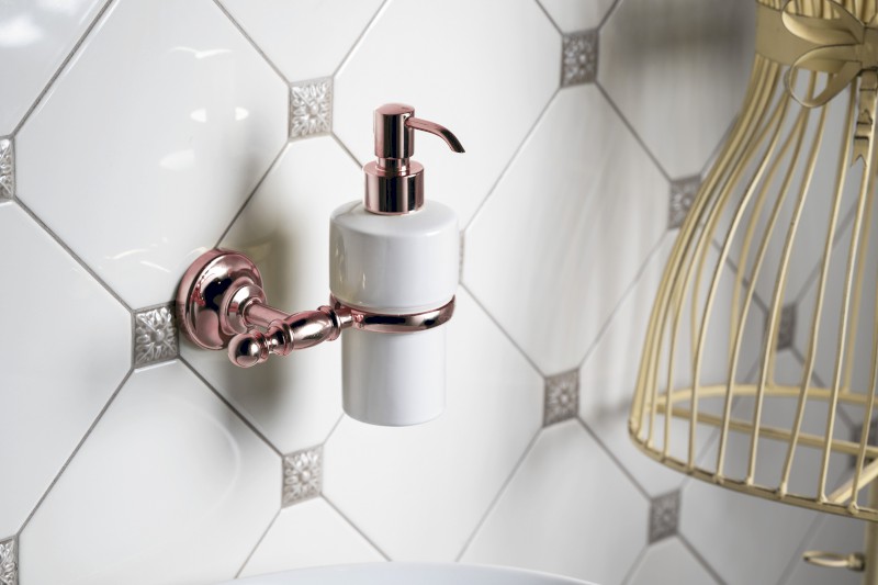 PERLA dávkovač mýdla, keramika, růžové zlato PE1087