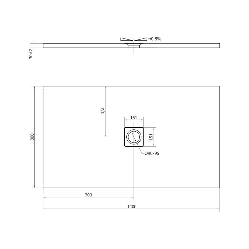 FLEXIA vanička z litého mramoru s možností úpravy rozměru, 140x80cm 72900