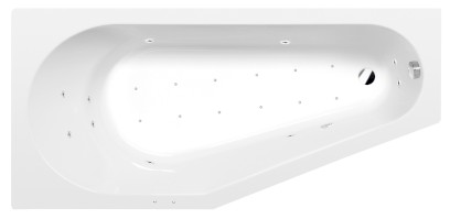 TIGRA L hydromasážní vana, 170x80x46cm, Active Hydro-Air, chrom 90111.2010