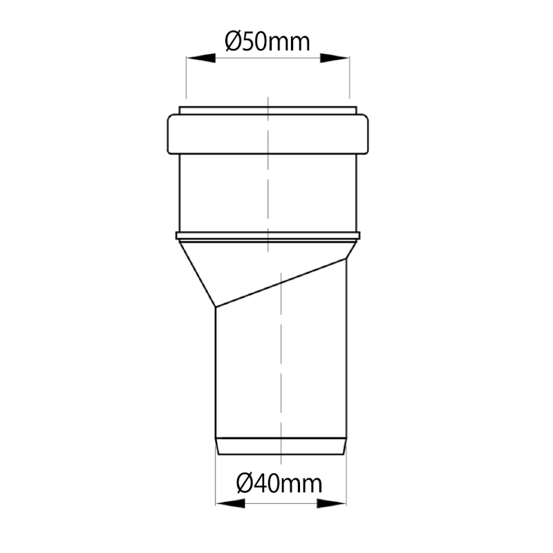 HT redukce 50/40mm, bílá 151.184.0