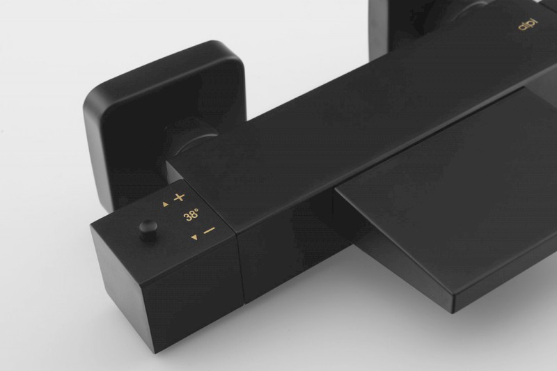 DIMY nástěnná vanová termostatická baterie, kaskáda, černá mat DM292BL