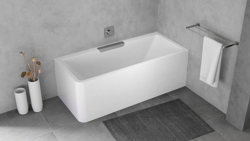 CASCATA R MONOLITH obdélníková vana 180x80x60cm, kaskáda nerez 73836MR.100