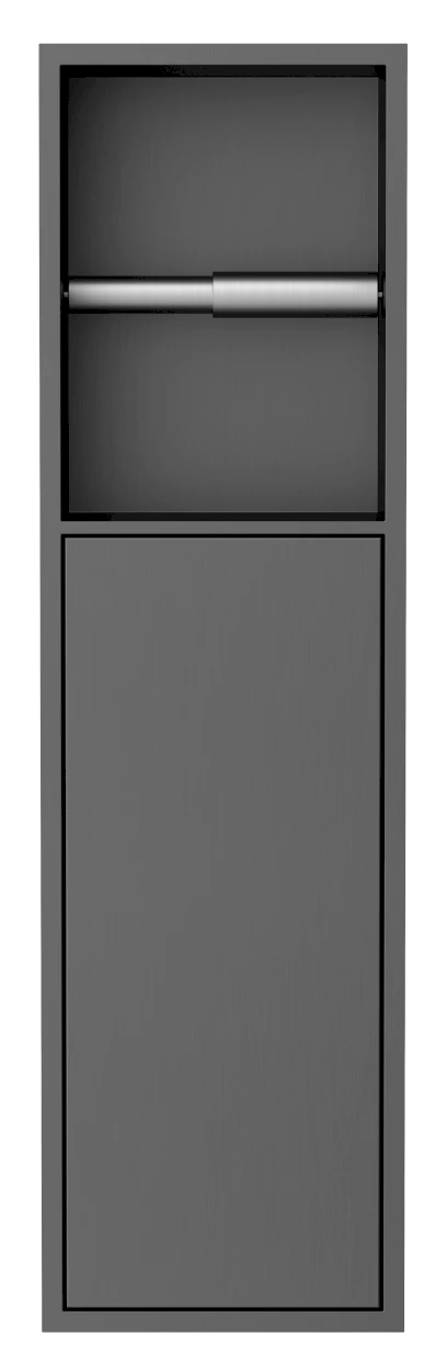 DENBO zapuštěný držák toaletního papíru do obkladu, 600x170 mm, nerez, gun metal 1301-60B