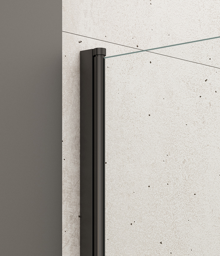 WILA vanová zástěna 900x1400 mm skládací, černá, čiré sklo AQ5742B