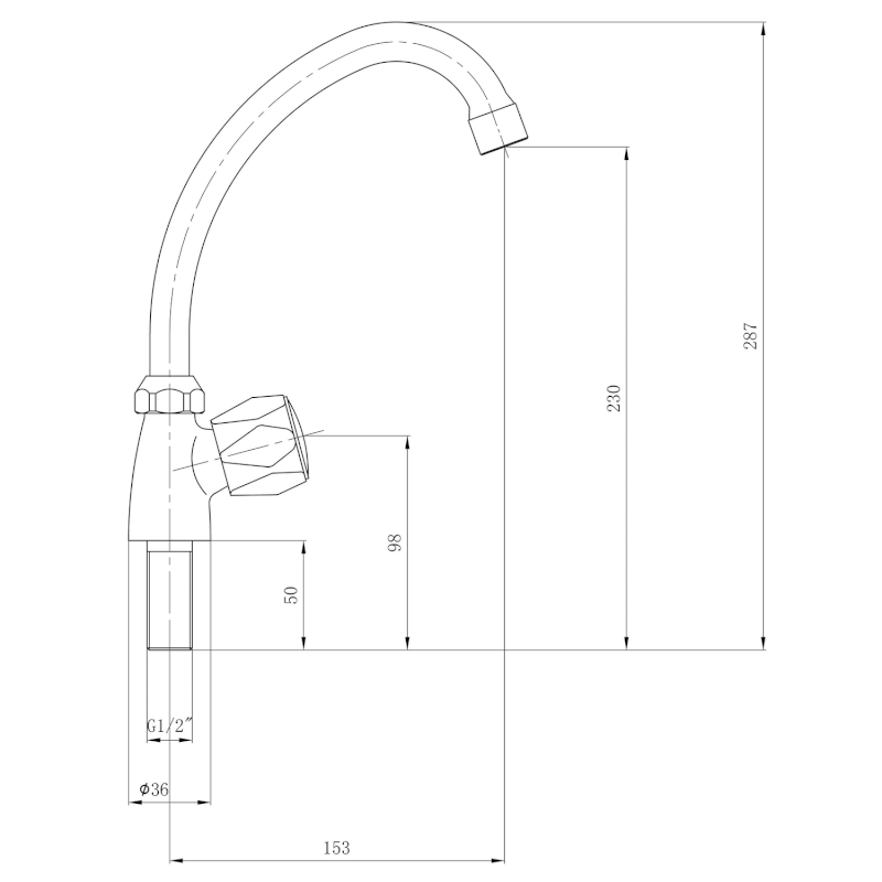Stojánkový ventil 1/2