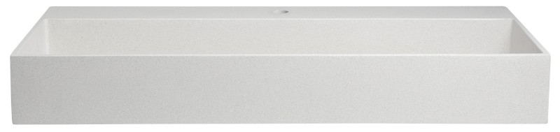QUADRADO betonové umyvadlo včetně výpusti, 96x44cm, bílý pískovec AR467