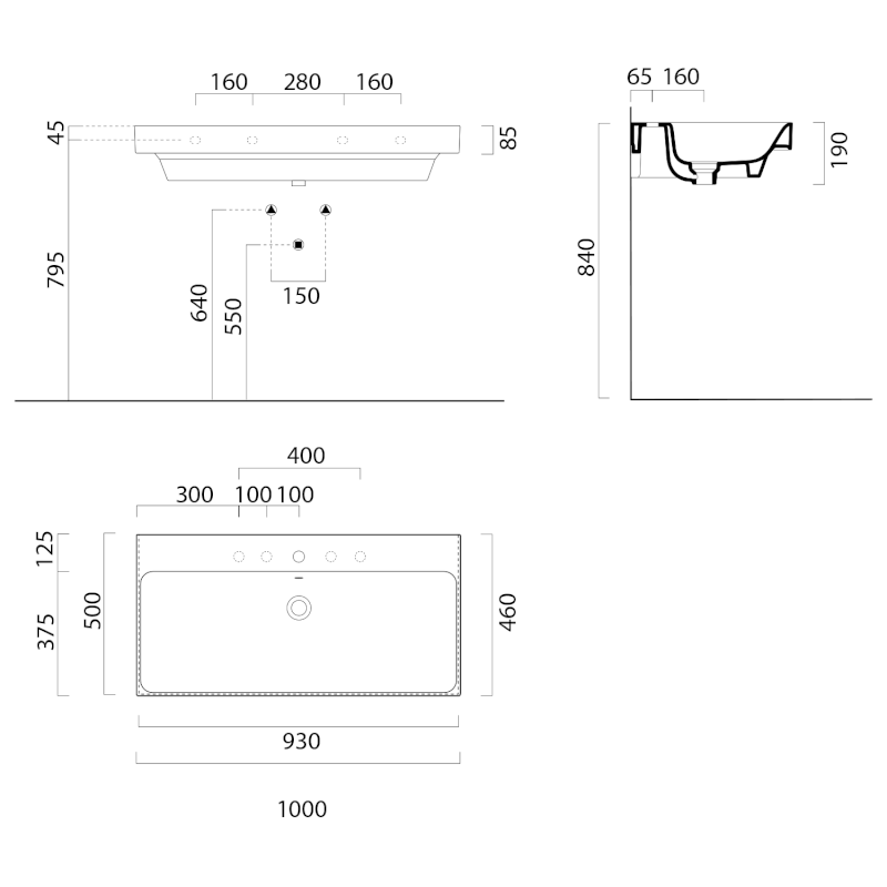 NUBES keramické dvojumyvadlo 100x50cm, bílá ExtraGlaze 9623211
