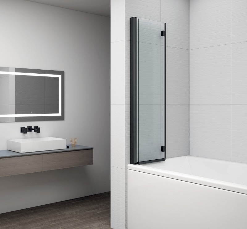 ROTA BLACK vanová zástěna skládací 1200mm, čiré sklo FB120