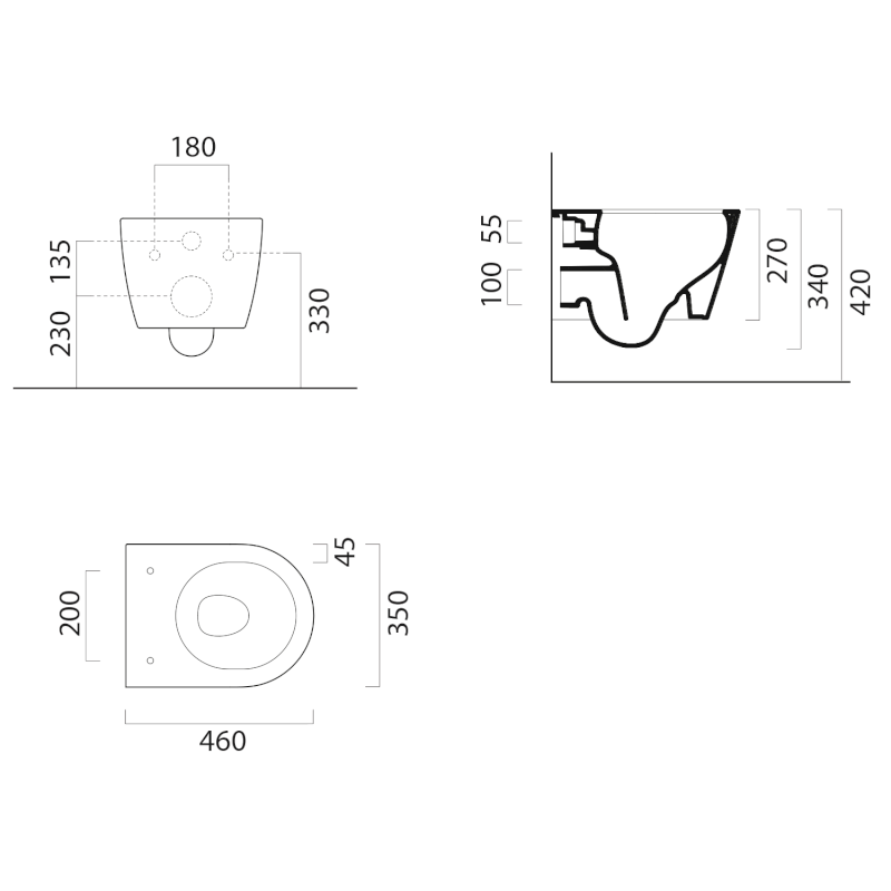 PURA SHORT závěsná WC mísa, Swirlflush, 35x46cm, bílá dual-mat 880209