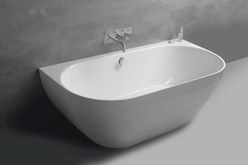 PAGODA nástěnná vana litý mramor 170x85x58cm, bílá 72976