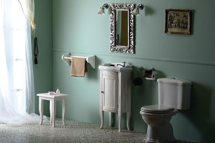 RETRO stolička 33x45x33cm, starobílá 1683