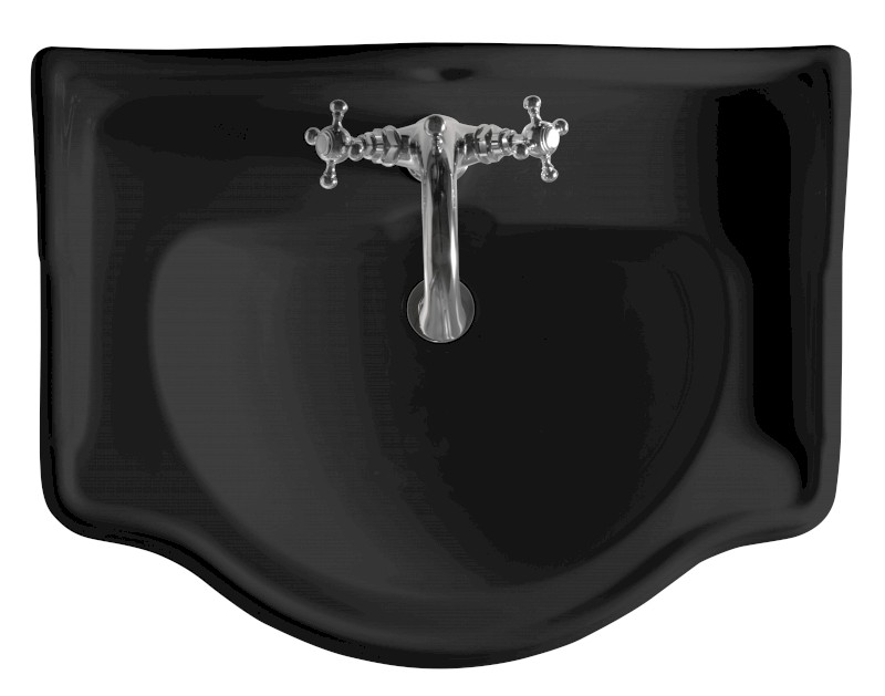 RETRO keramické umyvadlo 69x52cm, černá mat 104631