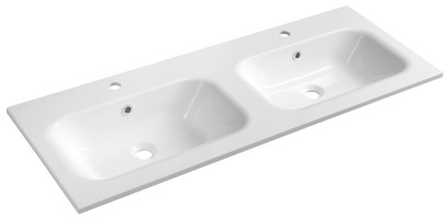 SIDRA dvojumyvadlo, litý mramor, 121x46cm, bílá SD121
