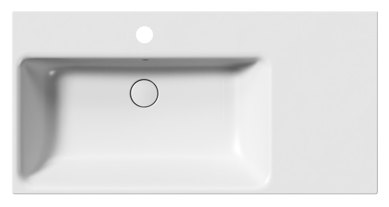 NUBES keramické umyvadlo 100x50cm, s odkládací plochou vpravo, bílá mat 9627109