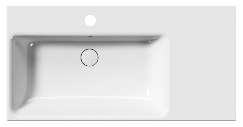 NUBES keramické umyvadlo 100x50cm, s odkládací plochou vpravo, bílá ExtraGlaze 9627111
