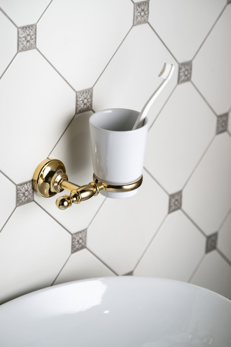 PERLA sklenka, keramika, zlato PE1095