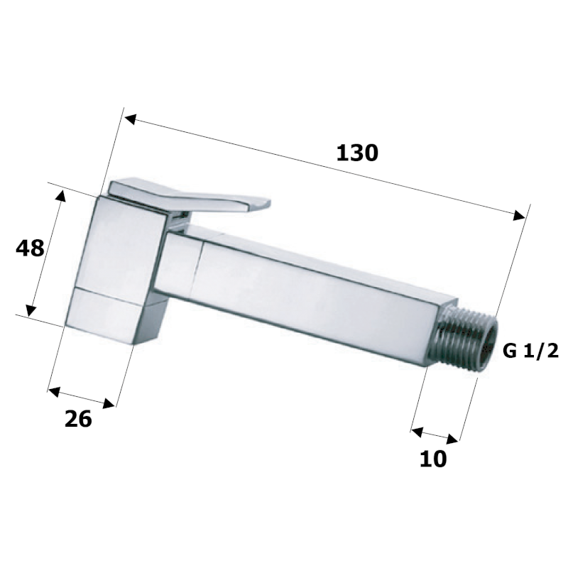 Bidetová sprška hranatá, černá BS415