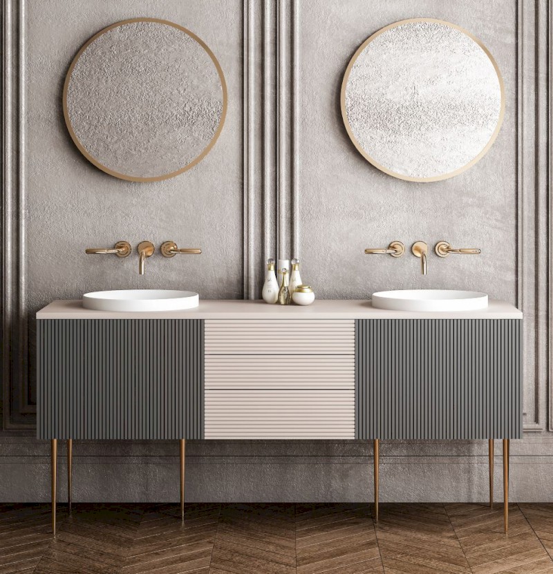 Keramické umyvadlo zápustné, průměr 43cm, bílá 3041