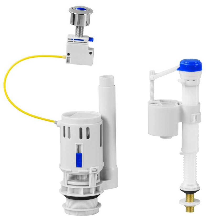 Splachovací souprava, STOP tlačítko, spodní napouštění, chrom IT5030