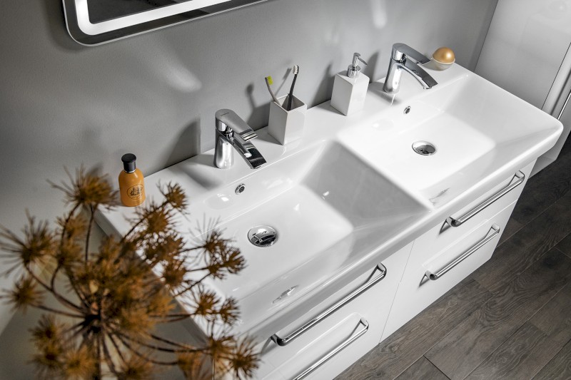 THEIA dvojumyvadlová skříňka 116x50x44,2cm, 4xzásuvka, bílá TH120-3030